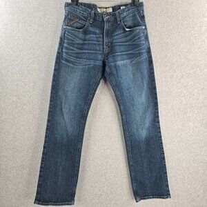 Ariat M5 Jeans Mens 33x34 Straight Leg Legacy Stackable Western Whiskered Denim